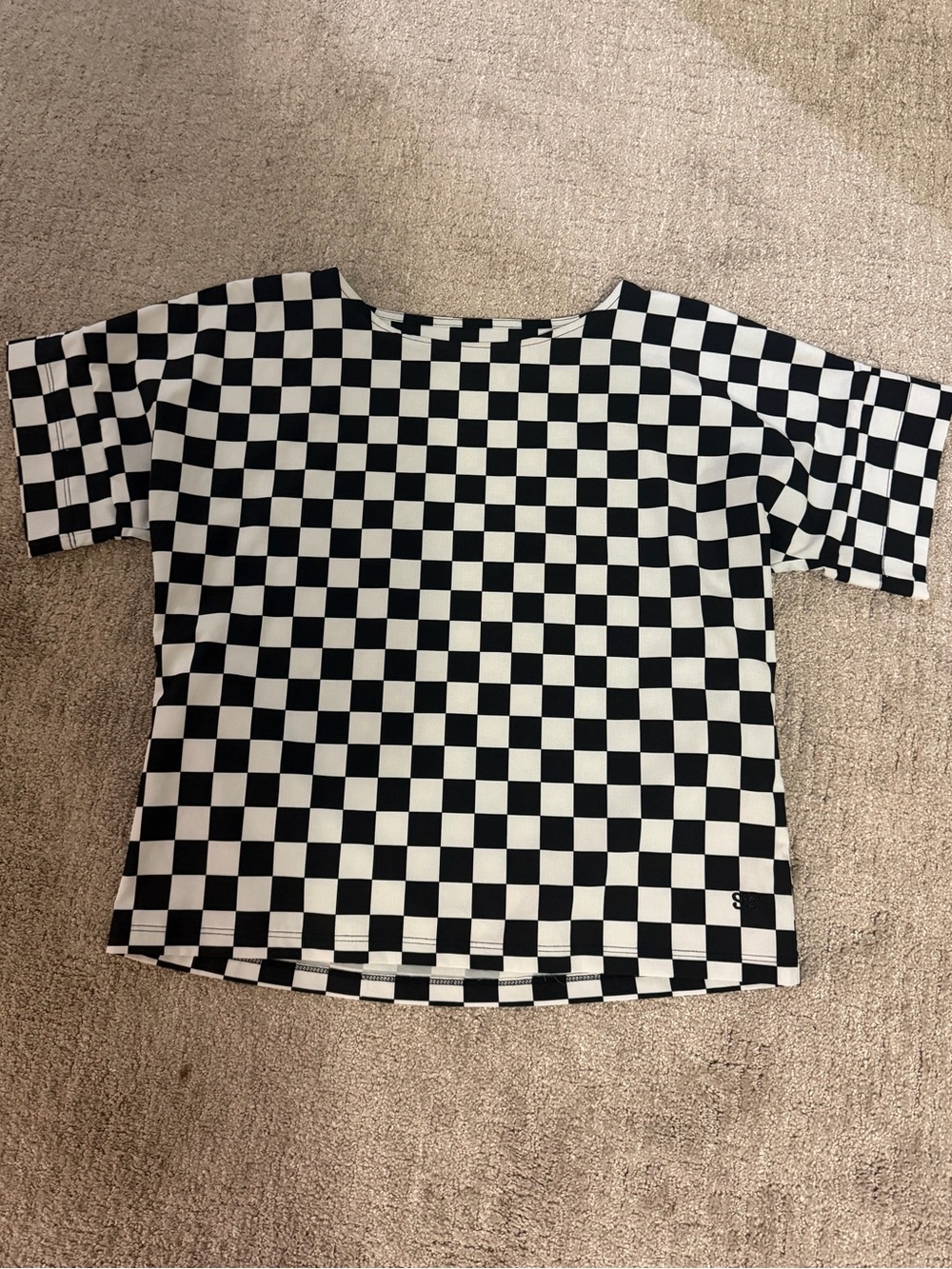 Albion Black and White Checkered Boss Tee